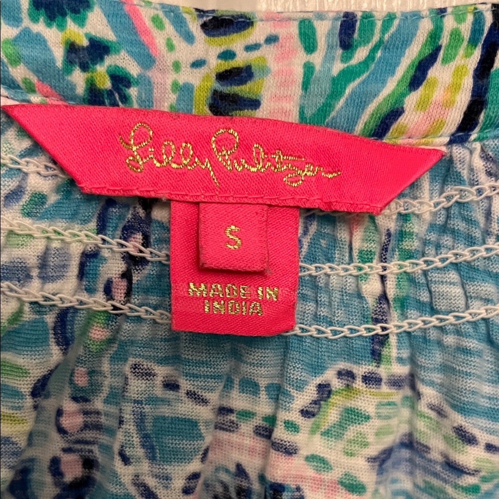 Lilly Pulitzer Vibrant Blue Patterned Blouse - Picture 3 of 5
